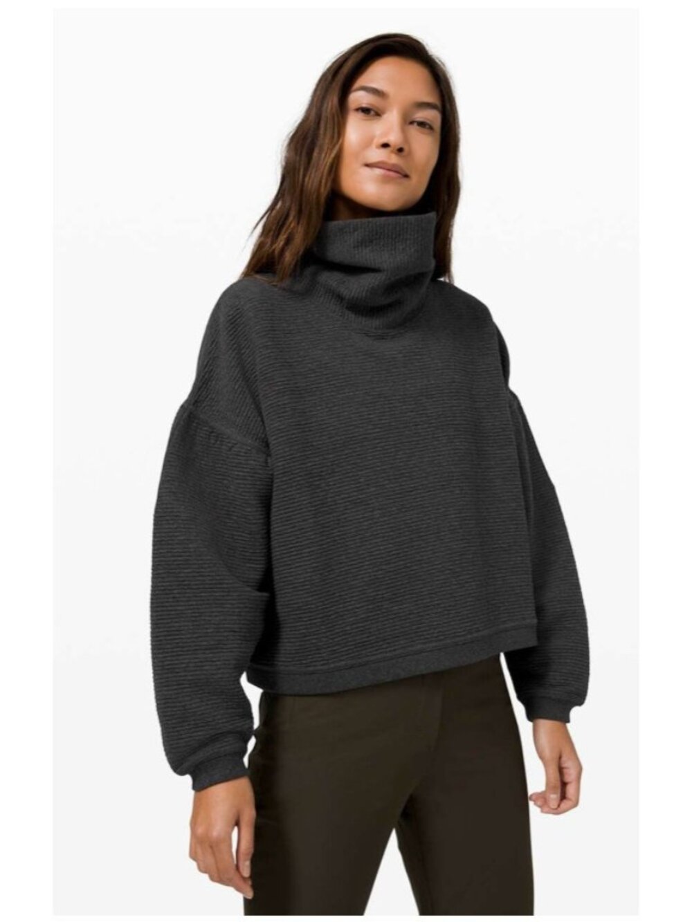 Lululemon Peaceful Moments Pullover Heathered Graphite Womens XL/XXL